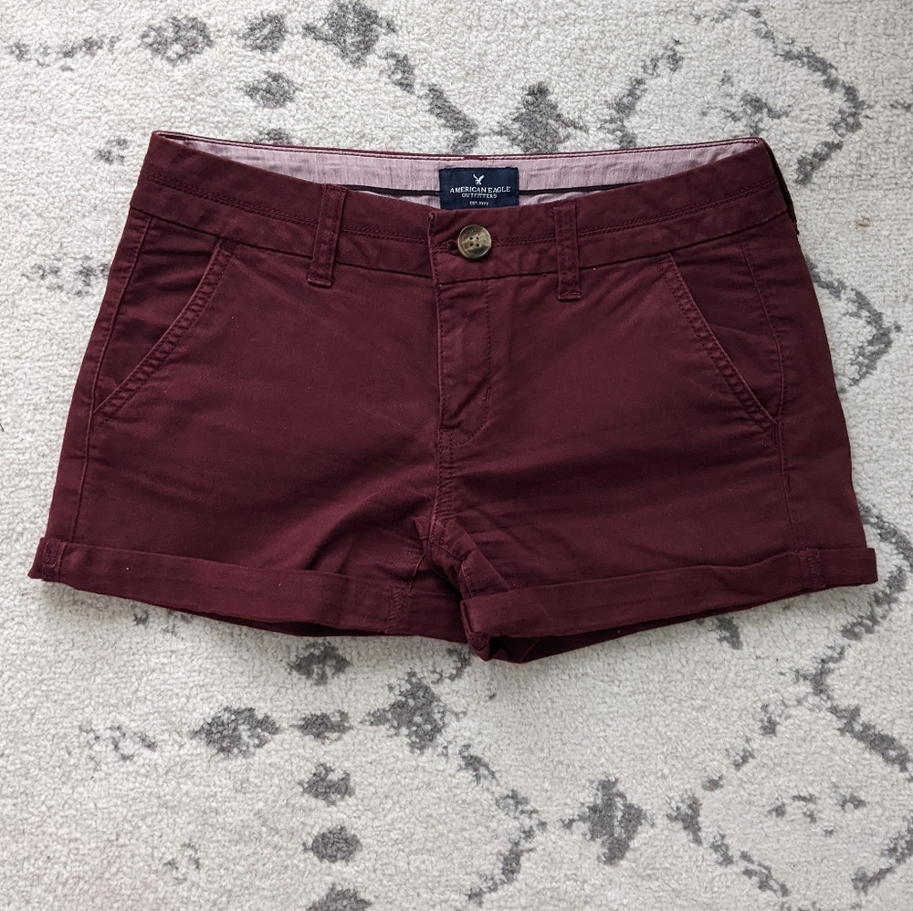 American Eagle twill midi shorts
